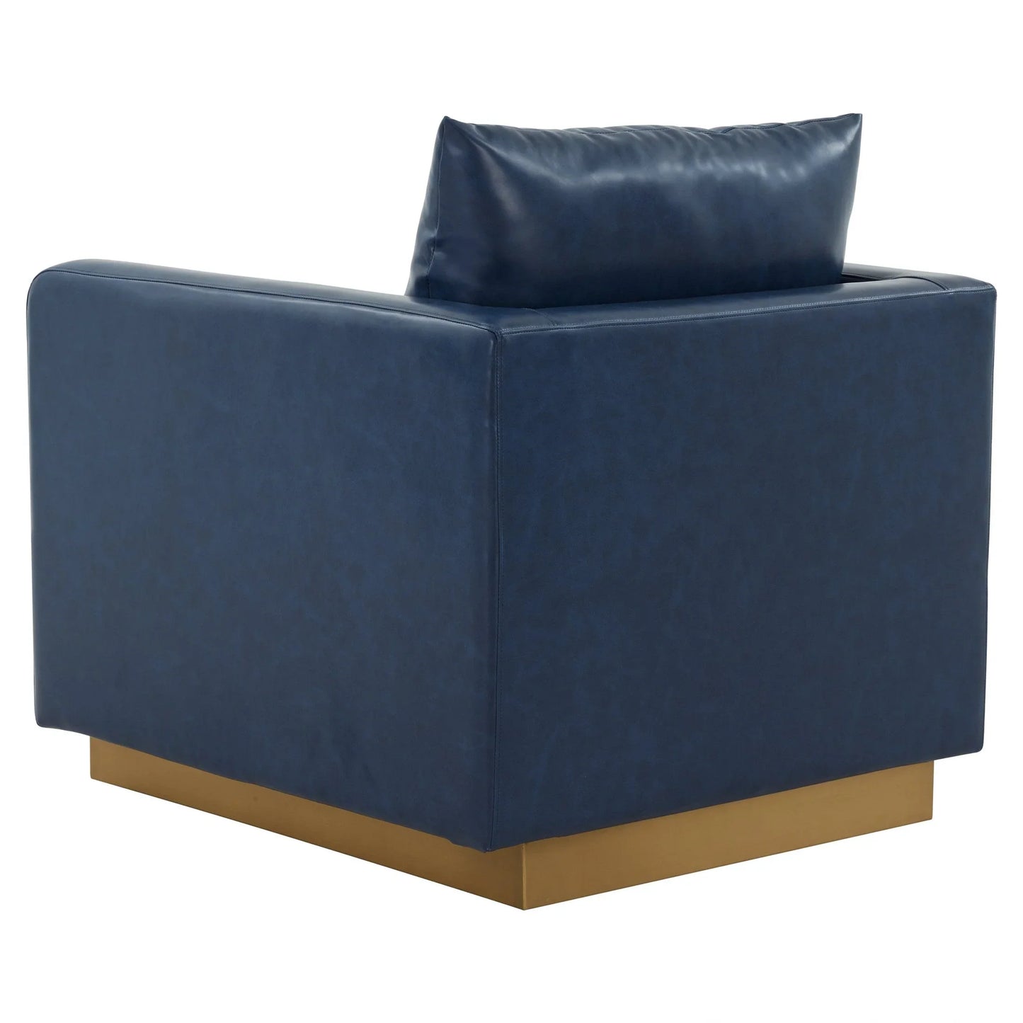 Nervo Modern Mid-Century Upholstered Velvet/Leather Accent Chair with Gold Base - Elax Furniture