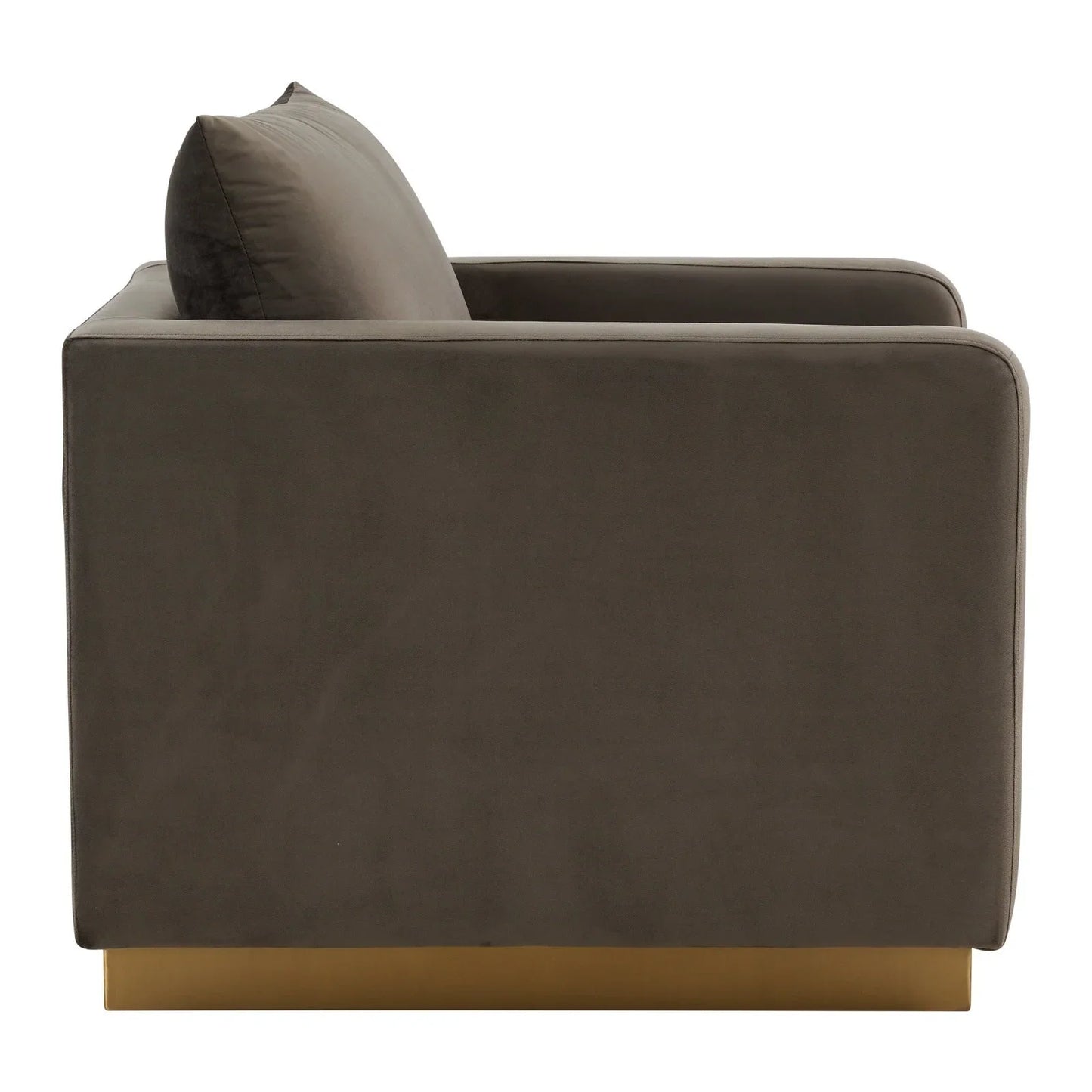 Nervo Modern Mid-Century Upholstered Velvet/Leather Accent Chair with Gold Base - Elax Furniture