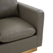 Nervo Modern Mid-Century Upholstered Velvet/Leather Accent Chair with Gold Base - Elax Furniture