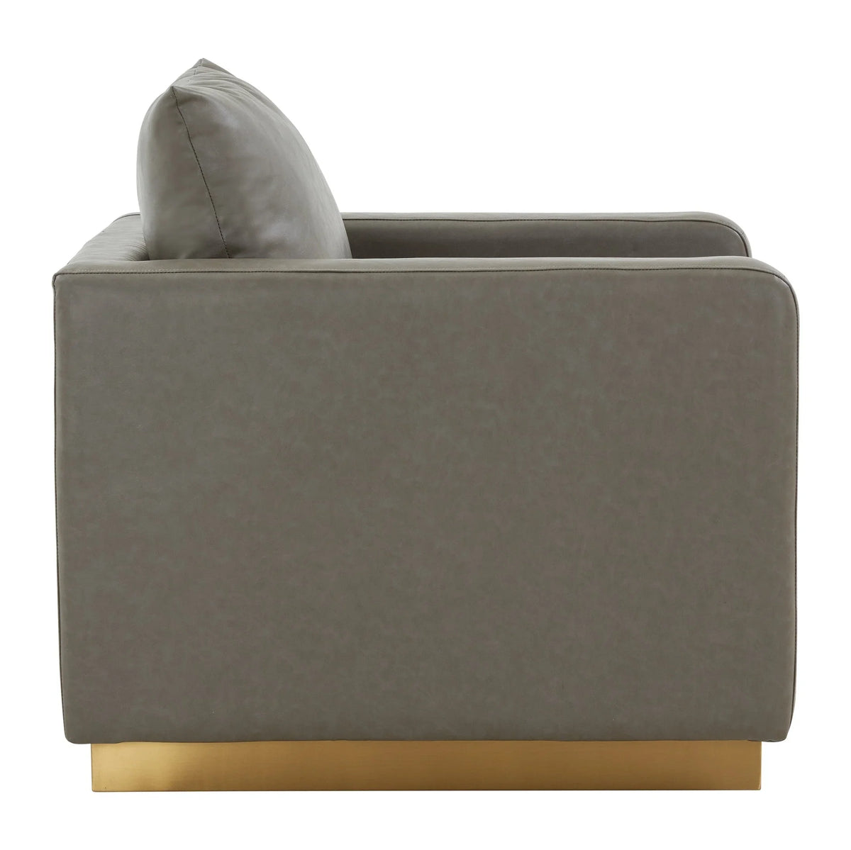 Nervo Modern Mid-Century Upholstered Velvet/Leather Accent Chair with Gold Base - Elax Furniture