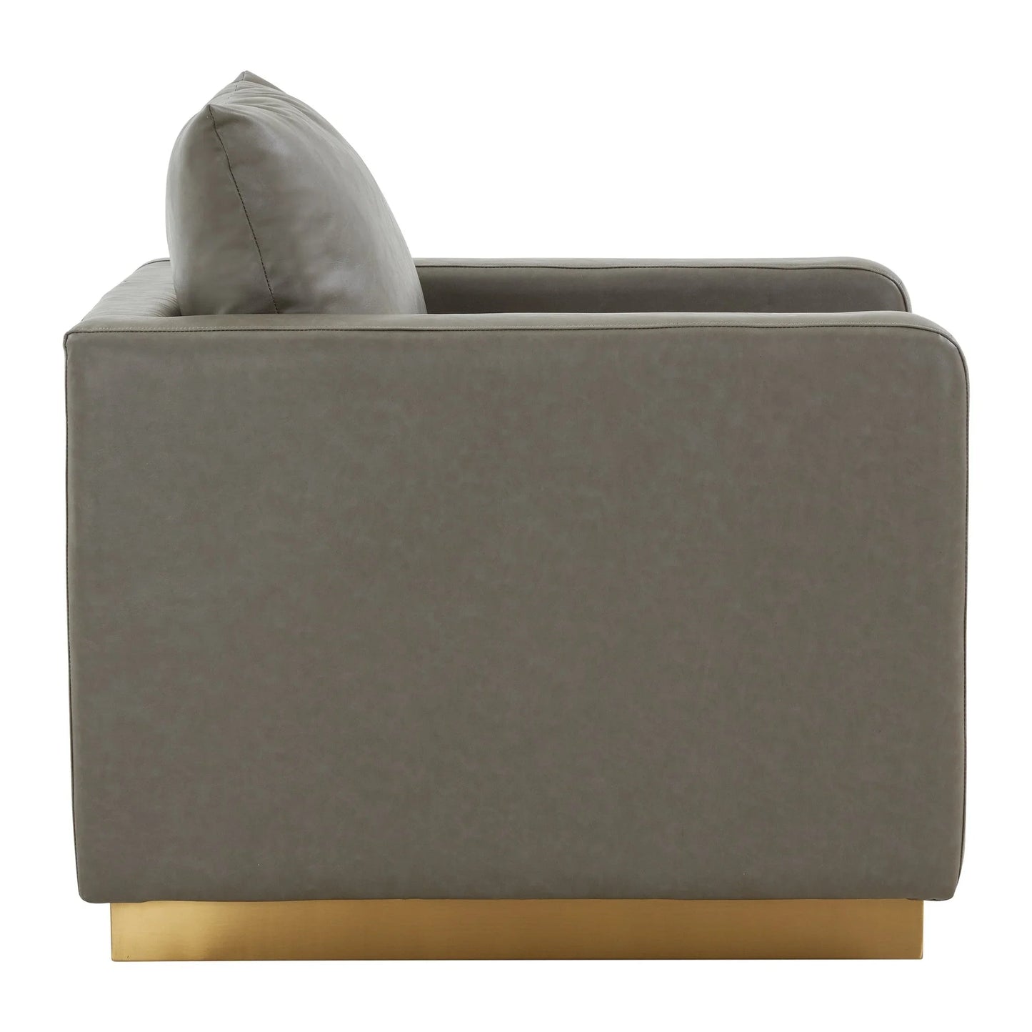 Nervo Modern Mid-Century Upholstered Velvet/Leather Accent Chair with Gold Base - Elax Furniture