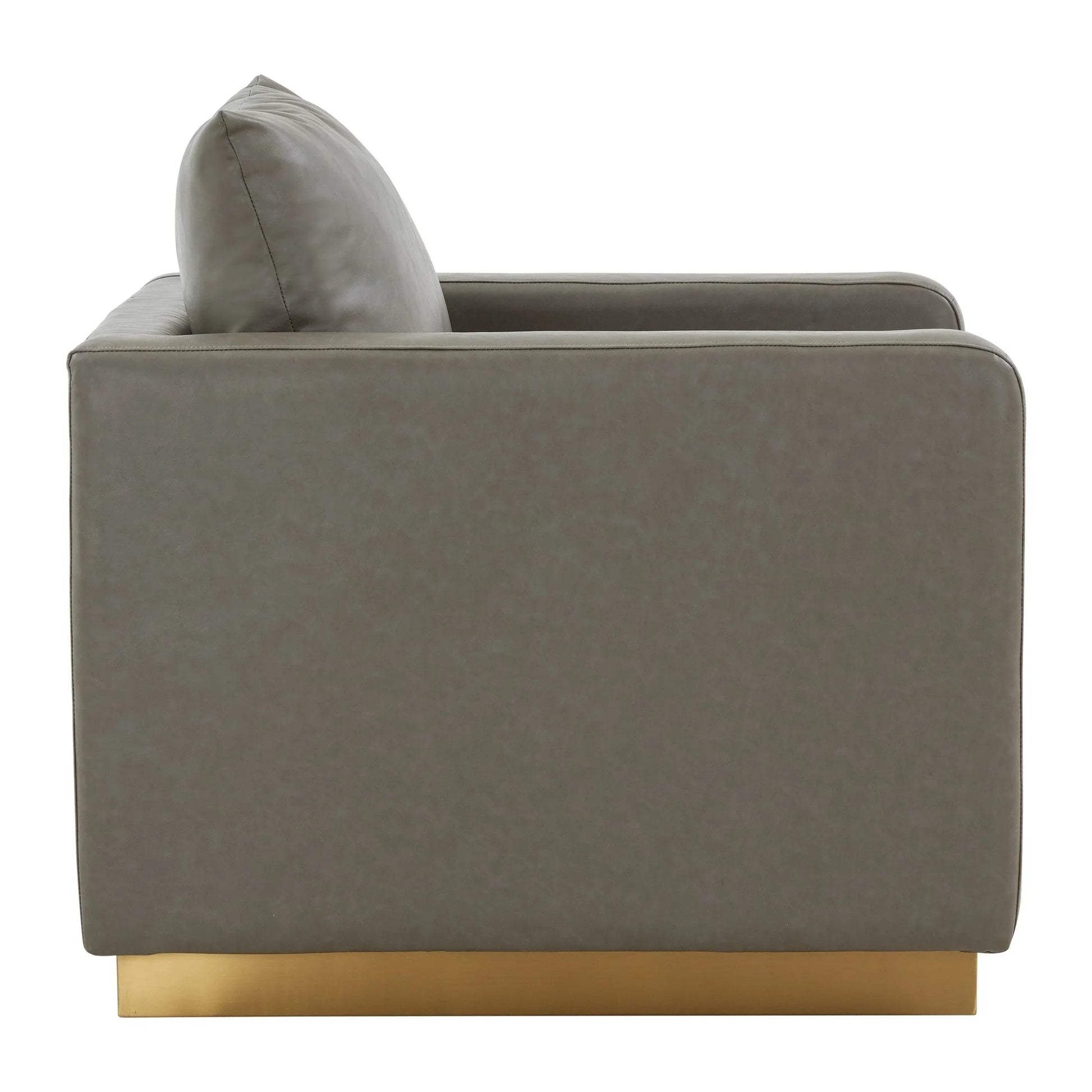 Nervo Modern Mid-Century Upholstered Velvet/Leather Accent Chair with Gold Base - Elax Furniture