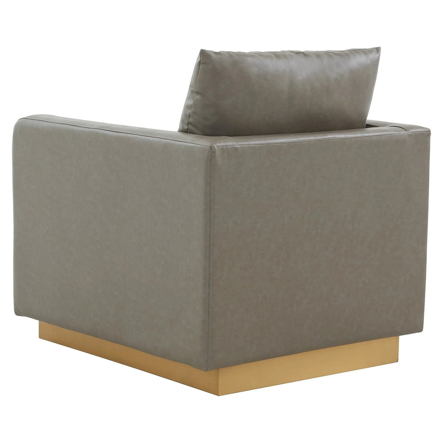 Nervo Modern Mid-Century Upholstered Velvet/Leather Accent Chair with Gold Base - Elax Furniture