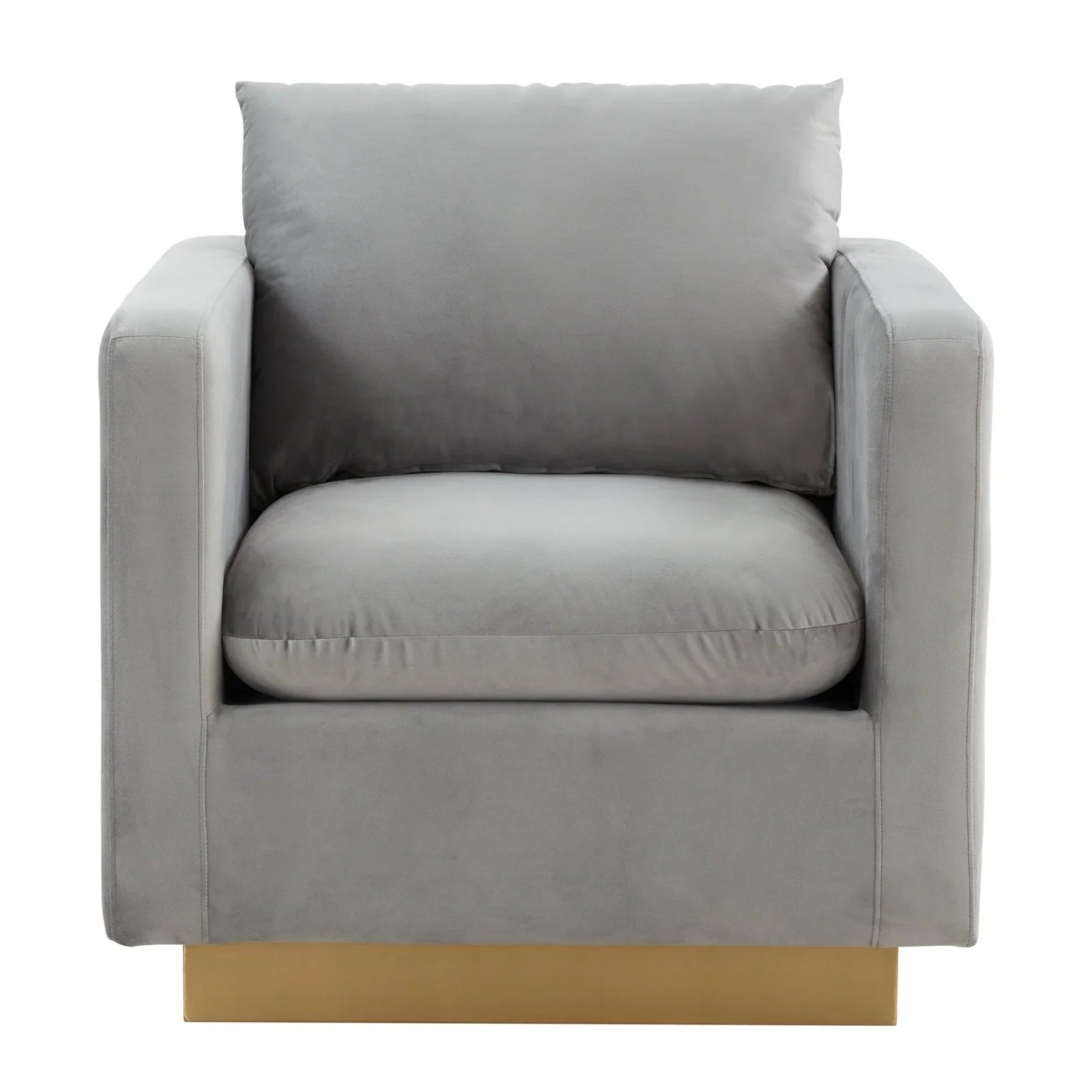 Nervo Modern Mid-Century Upholstered Velvet/Leather Accent Chair with Gold Base - Elax Furniture