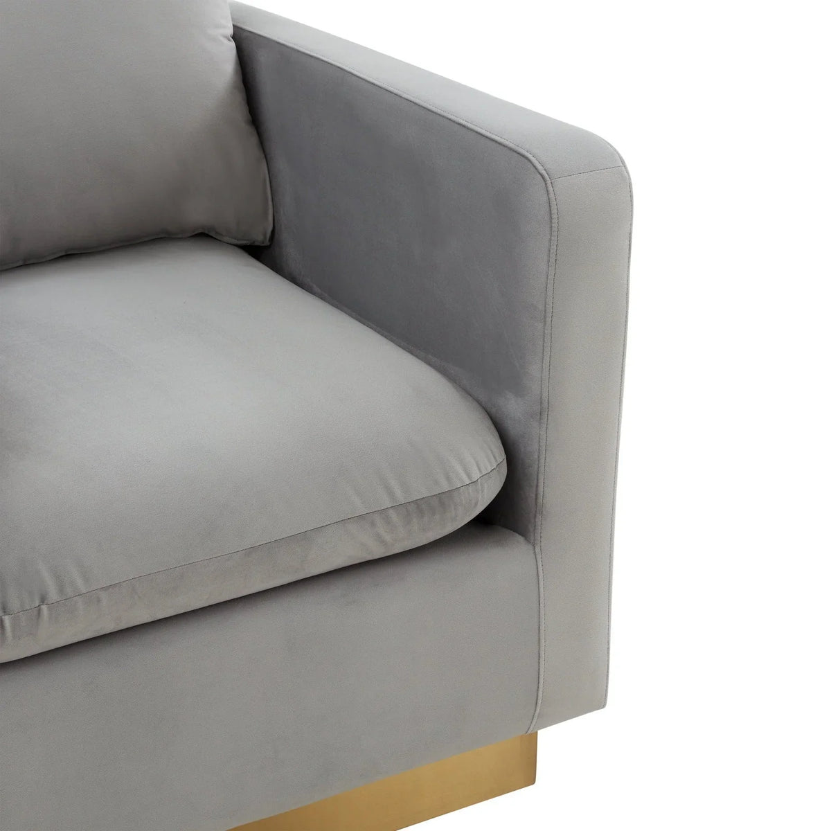 Nervo Modern Mid-Century Upholstered Velvet/Leather Accent Chair with Gold Base - Elax Furniture