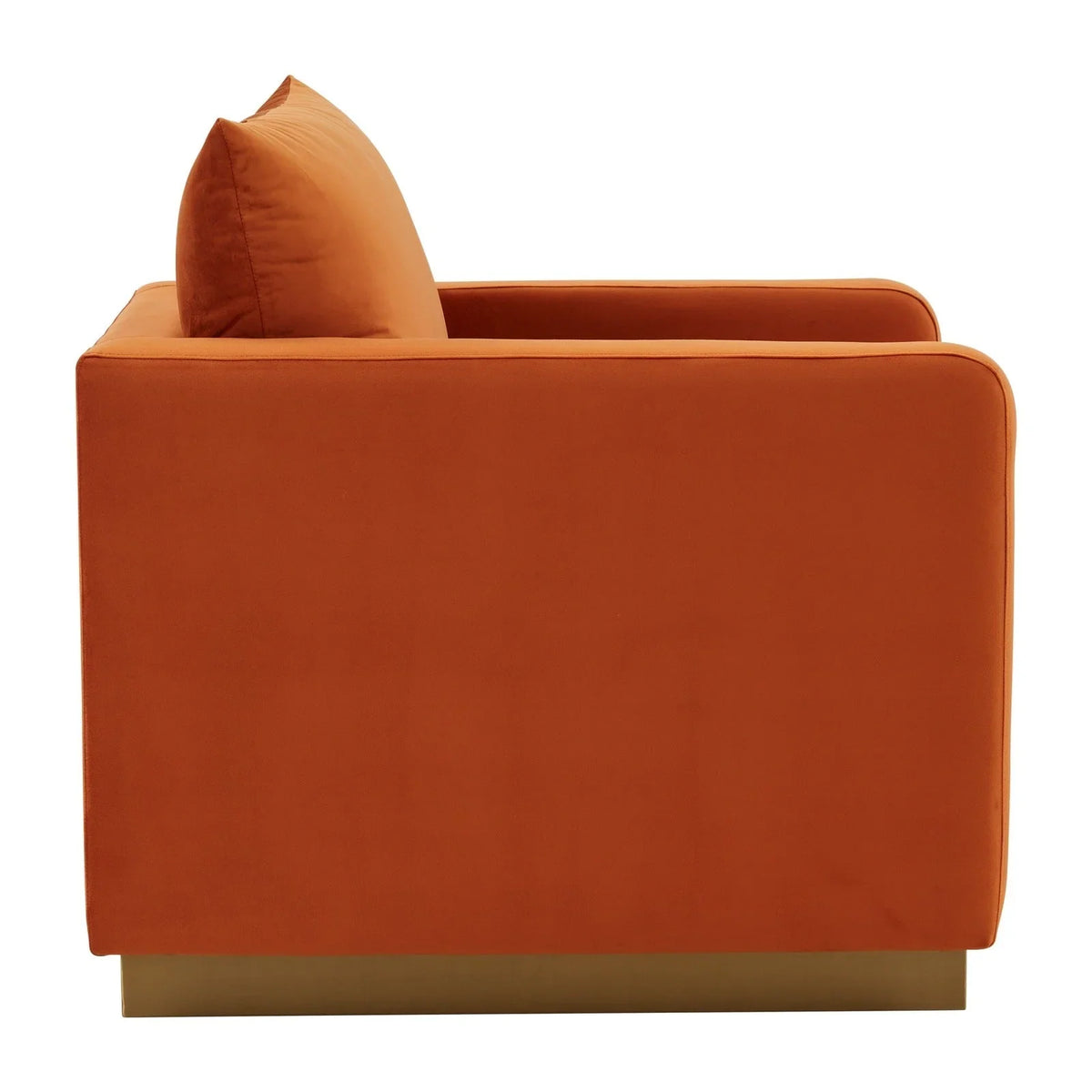 Nervo Modern Mid-Century Upholstered Velvet/Leather Accent Chair with Gold Base - Elax Furniture