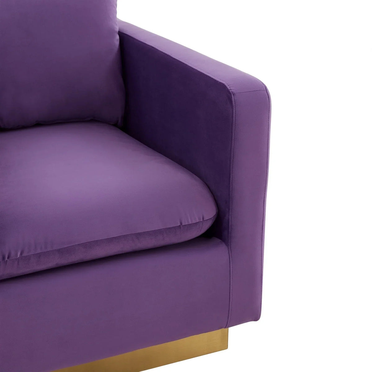 Nervo Modern Mid-Century Upholstered Velvet/Leather Accent Chair with Gold Base - Elax Furniture