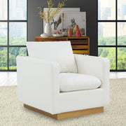 Nervo Modern Mid-Century Upholstered Velvet/Leather Accent Chair with Gold Base - Elax Furniture