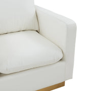 Nervo Modern Mid-Century Upholstered Velvet/Leather Accent Chair with Gold Base - Elax Furniture