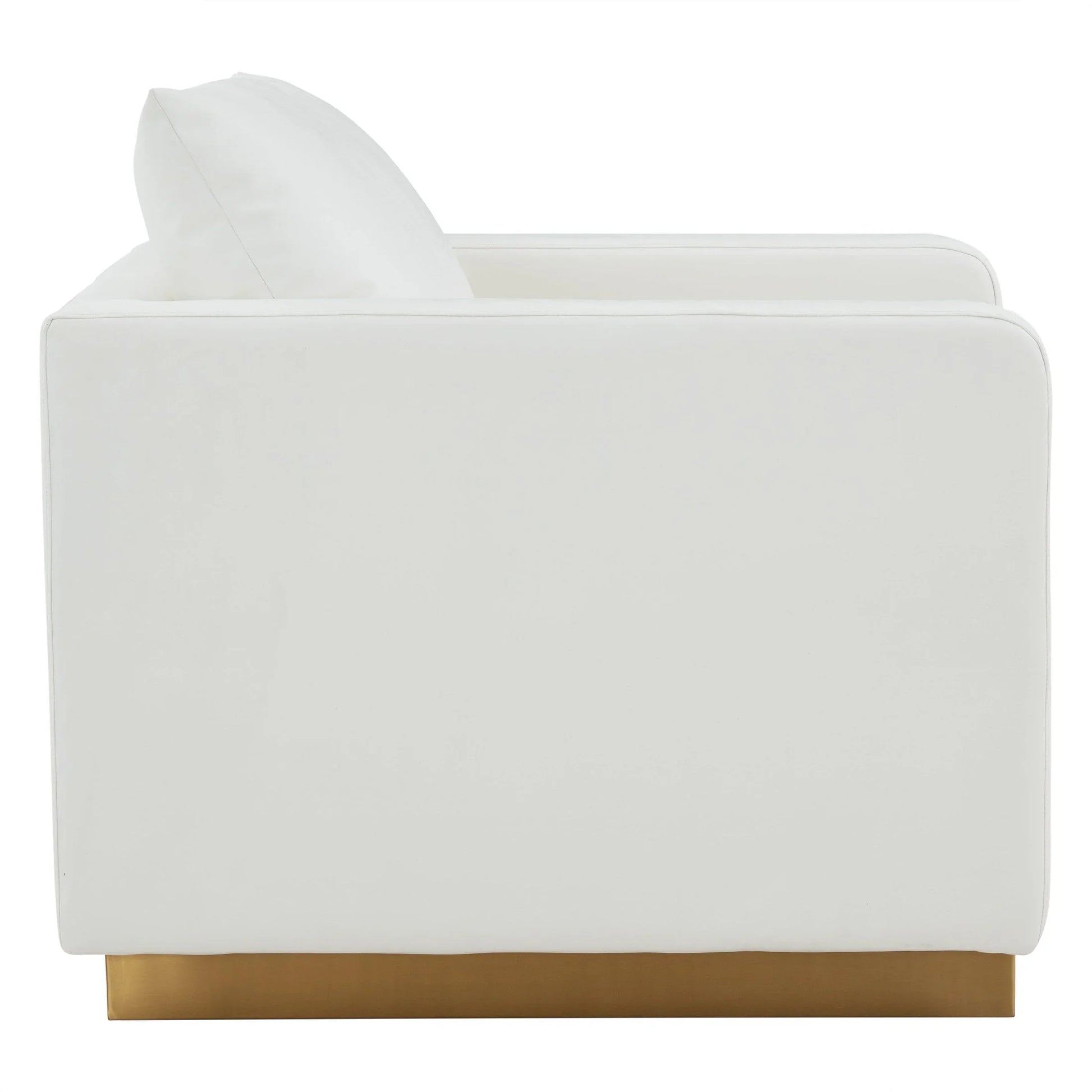 Nervo Modern Mid-Century Upholstered Velvet/Leather Accent Chair with Gold Base - Elax Furniture