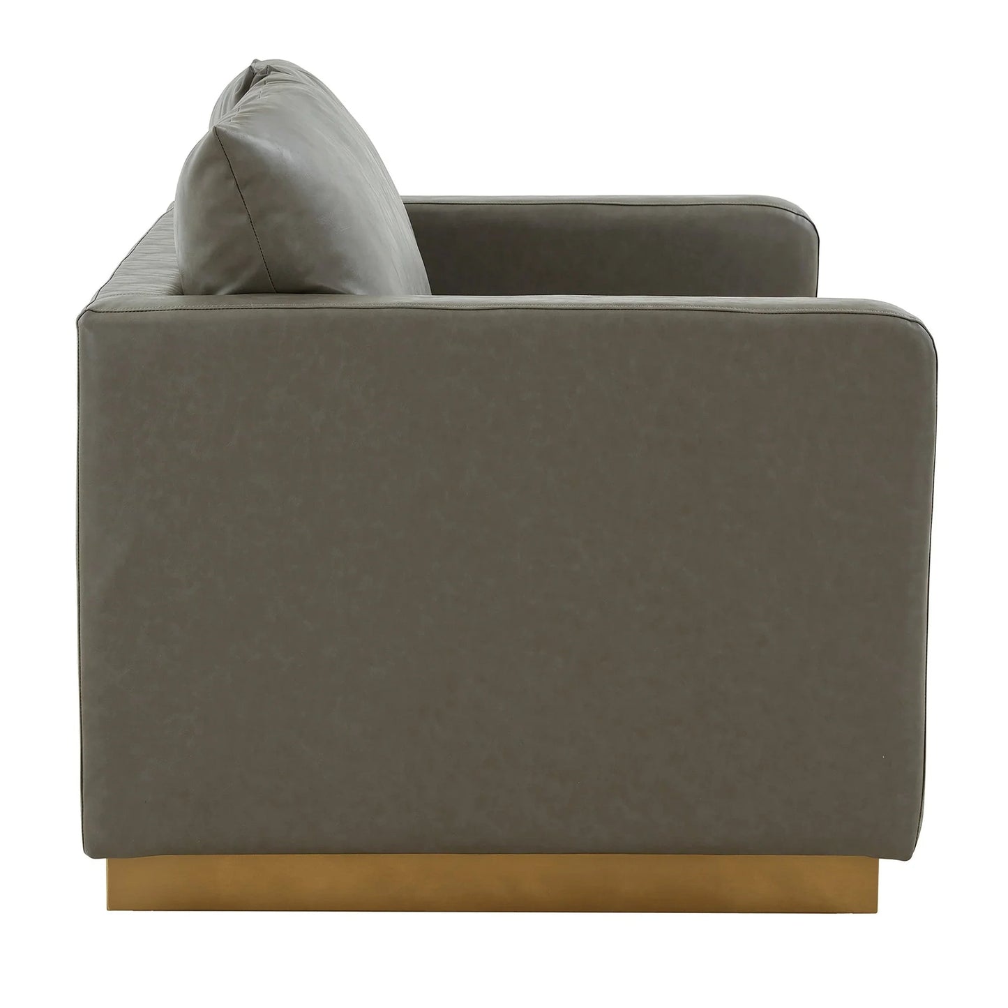 Nervo Upholstered Velvet/Leather Loveseat with Gold Stainless Steel Base - Elax Furniture