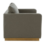 Nervo Upholstered Velvet/Leather Loveseat with Gold Stainless Steel Base - Elax Furniture