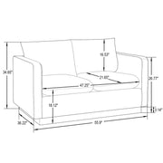 Nervo 3-Seater Velvet/Leather Full Sofa with Gold Stainless Steel Base - Elax Furniture