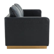 Nervo 3-Seater Velvet/Leather Full Sofa with Gold Stainless Steel Base - Elax Furniture