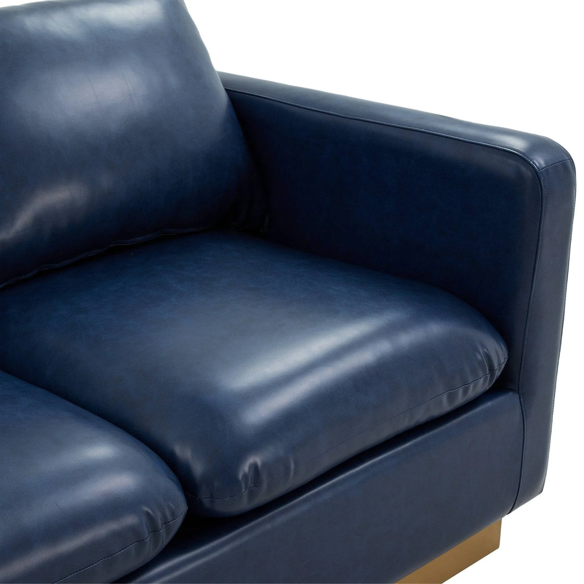 Nervo 3-Seater Velvet/Leather Full Sofa with Gold Stainless Steel Base - Elax Furniture