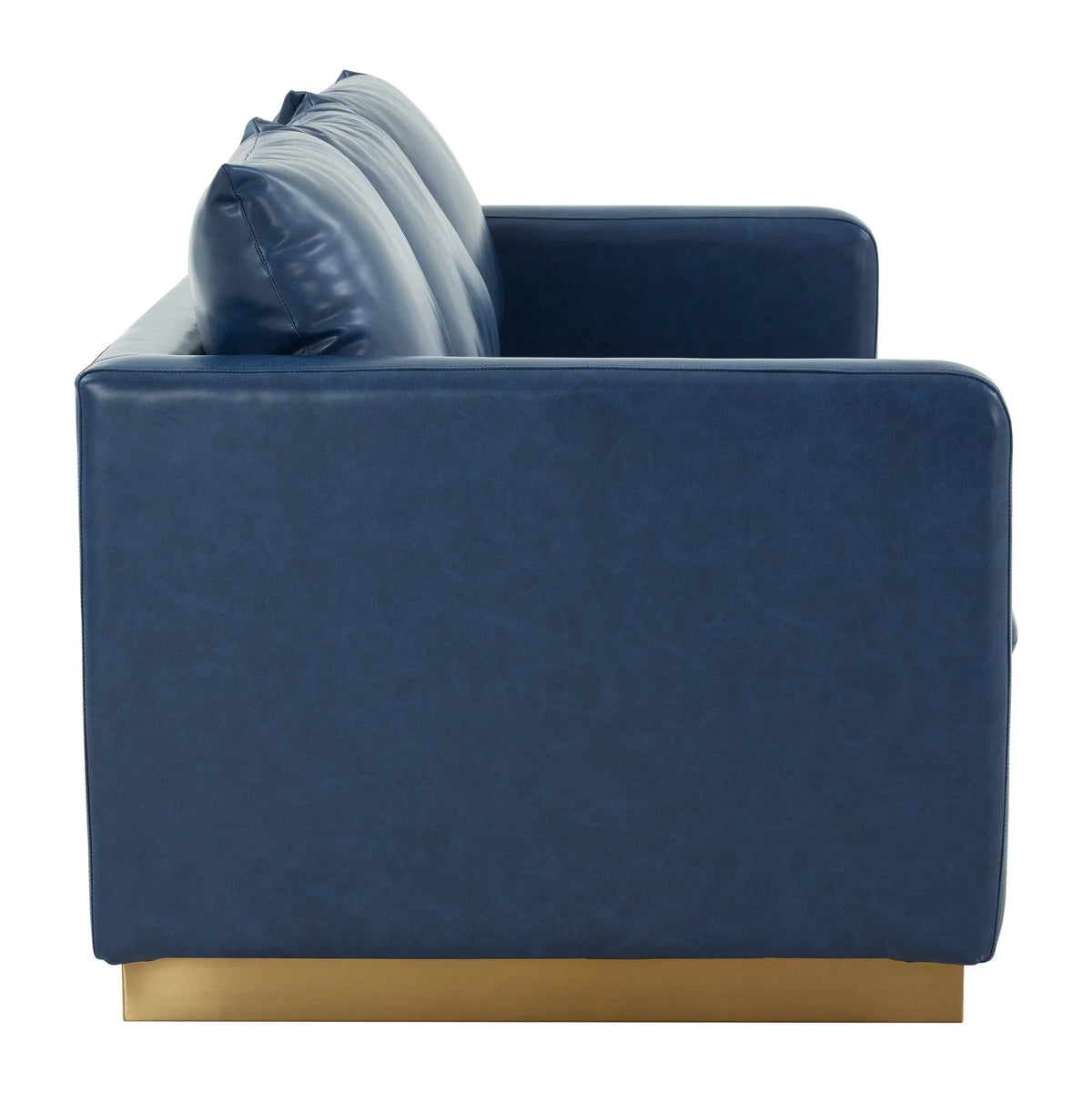 Nervo 3-Seater Velvet/Leather Full Sofa with Gold Stainless Steel Base - Elax Furniture