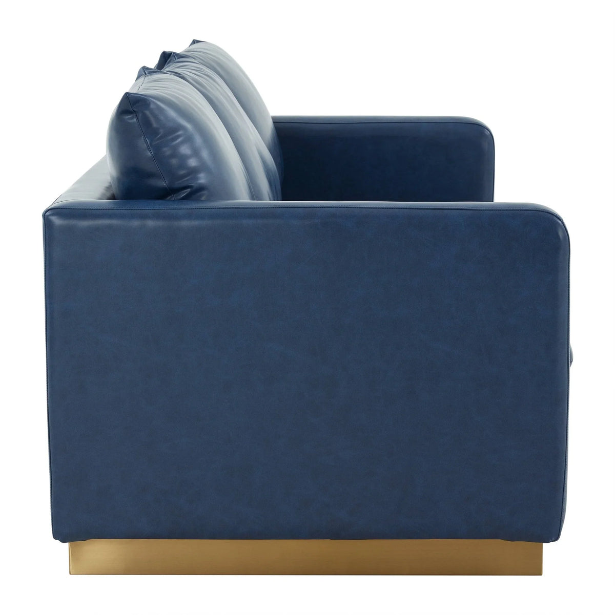 Nervo 3-Seater Velvet/Leather Full Sofa with Gold Stainless Steel Base - Elax Furniture