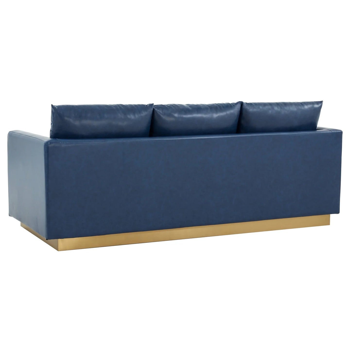 Nervo 3-Seater Velvet/Leather Full Sofa with Gold Stainless Steel Base - Elax Furniture