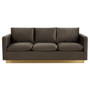 Nervo 3-Seater Velvet/Leather Full Sofa with Gold Stainless Steel Base - Elax Furniture
