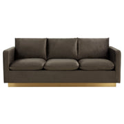 Nervo 3-Seater Velvet/Leather Full Sofa with Gold Stainless Steel Base - Elax Furniture