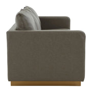 Nervo 3-Seater Velvet/Leather Full Sofa with Gold Stainless Steel Base - Elax Furniture