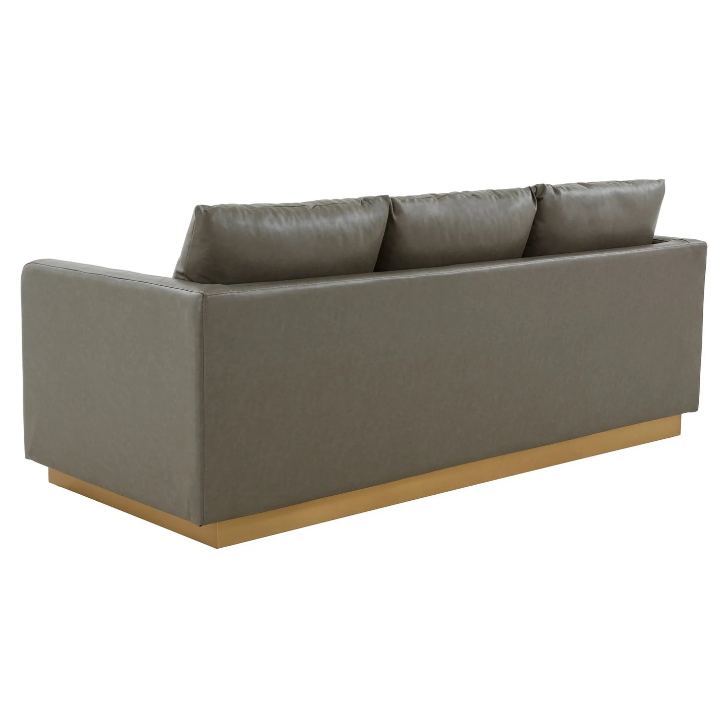 Nervo 3-Seater Velvet/Leather Full Sofa with Gold Stainless Steel Base - Elax Furniture