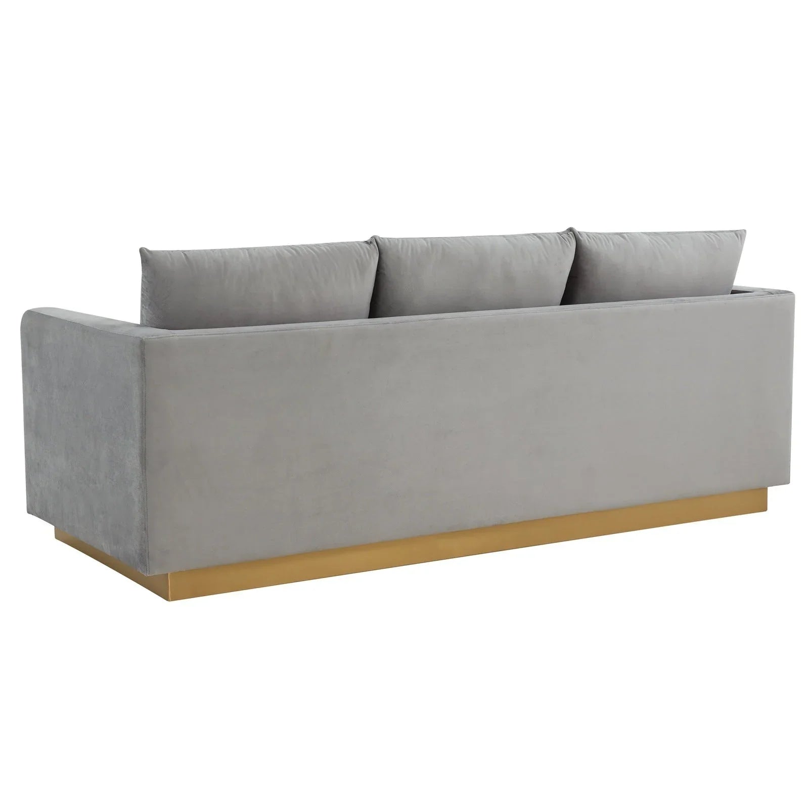 Nervo 3-Seater Velvet/Leather Full Sofa with Gold Stainless Steel Base - Elax Furniture