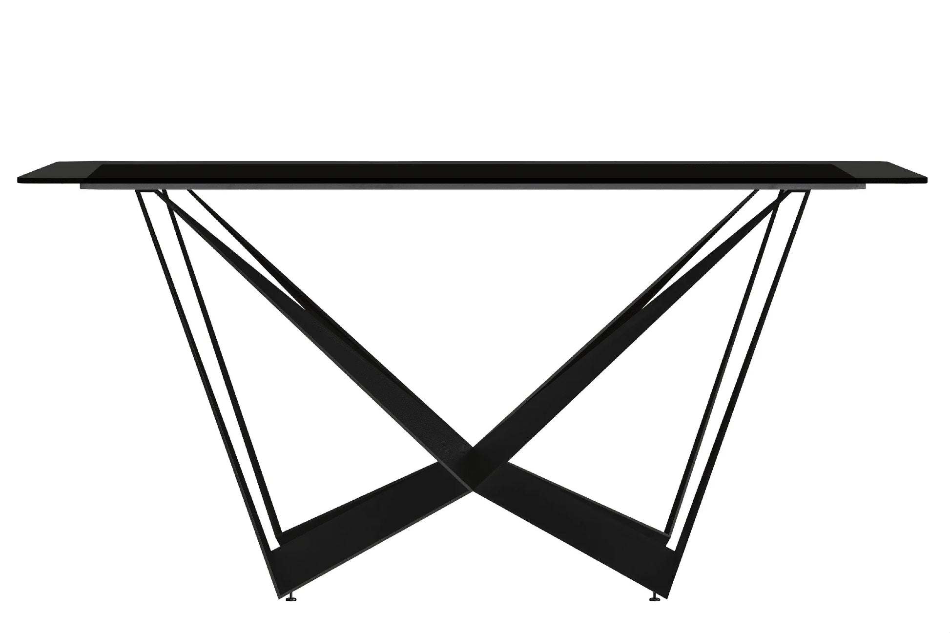 Nuvor Dining Table with Rectangular Sintered Stone/Glass Tabletop and Steel Legs - Elax Furniture