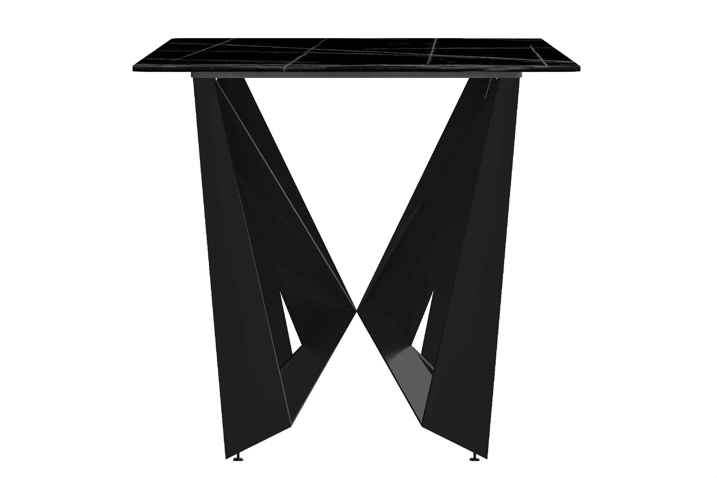 Nuvor Dining Table with Rectangular Sintered Stone/Glass Tabletop and Steel Legs - Elax Furniture