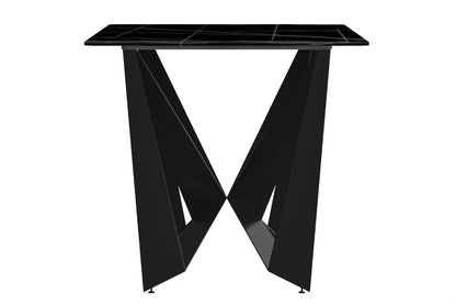 Nuvor Dining Table with Rectangular Sintered Stone/Glass Tabletop and Steel Legs - Elax Furniture