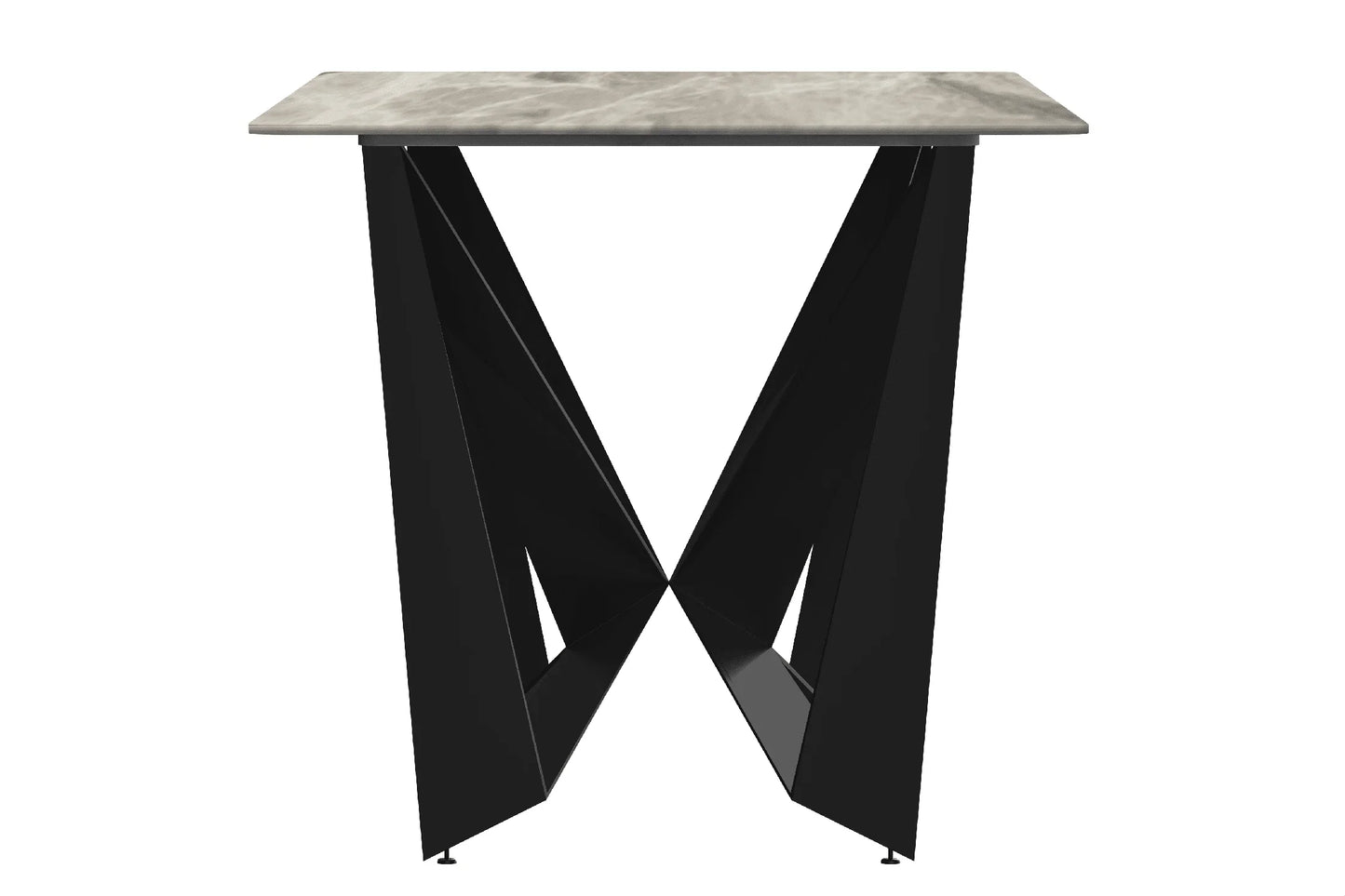Nuvor Dining Table with Rectangular Sintered Stone/Glass Tabletop and Steel Legs - Elax Furniture