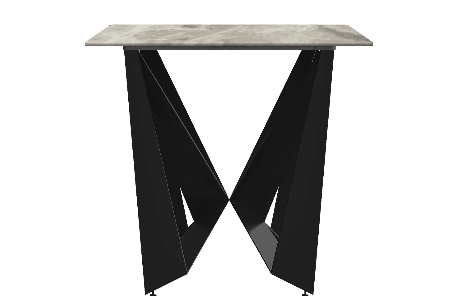 Nuvor Dining Table with Rectangular Sintered Stone/Glass Tabletop and Steel Legs - Elax Furniture
