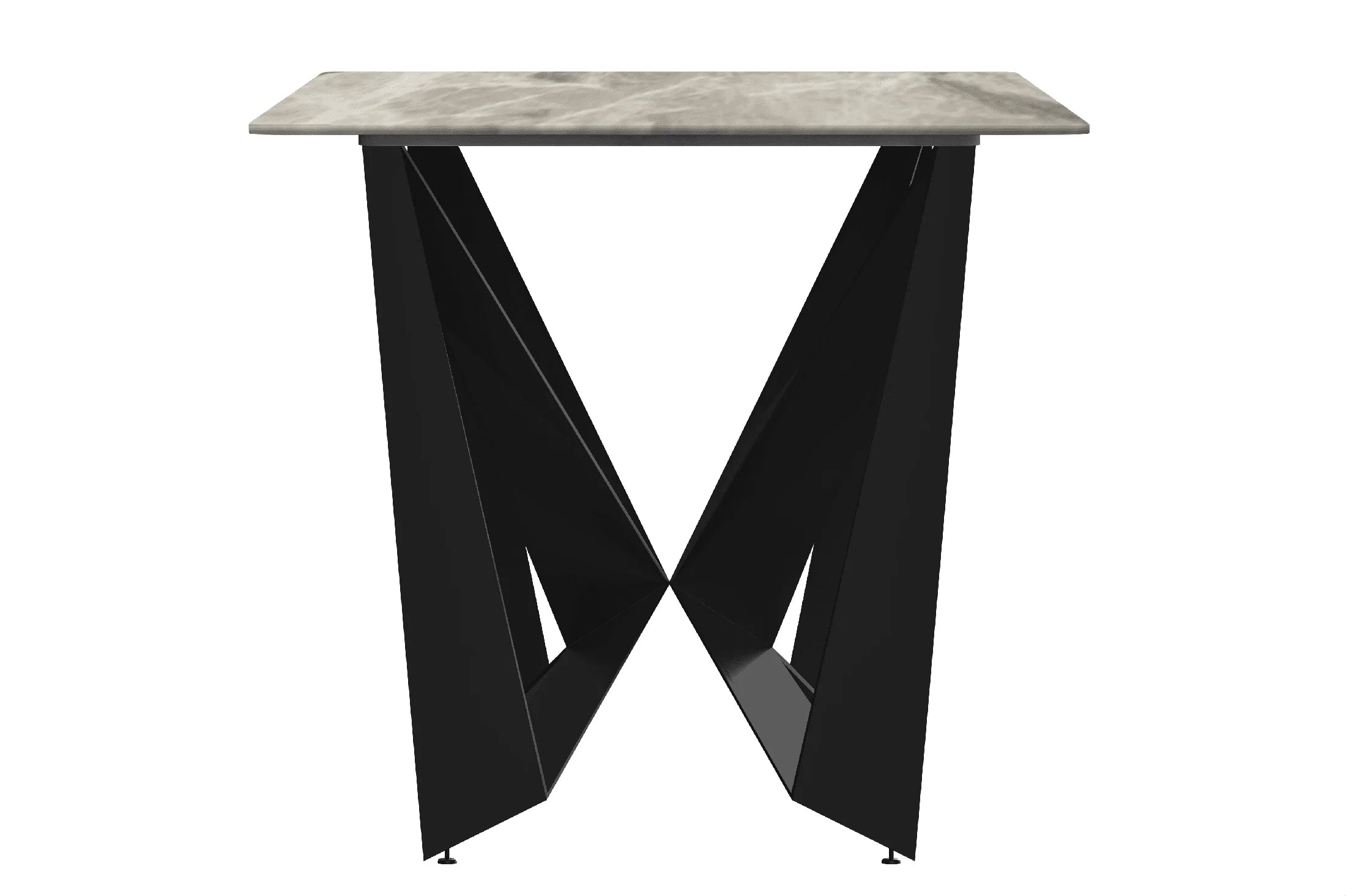 Nuvor Dining Table with Rectangular Sintered Stone/Glass Tabletop and Steel Legs - Elax Furniture