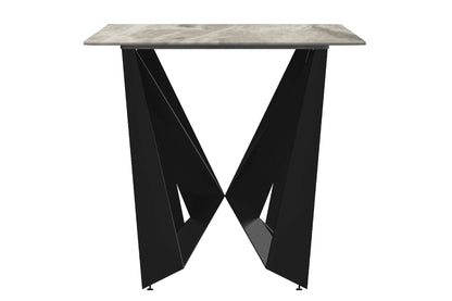 Nuvor Dining Table with Rectangular Sintered Stone/Glass Tabletop and Steel Legs - Elax Furniture