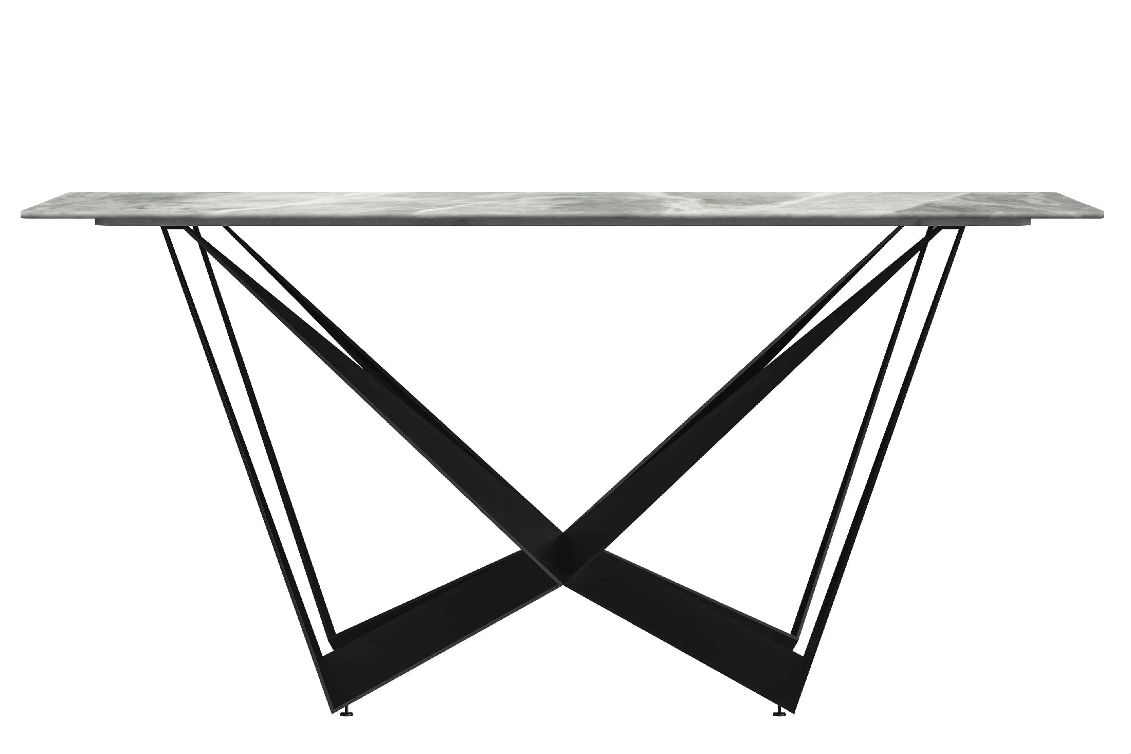 Nuvor Dining Table with Rectangular Sintered Stone/Glass Tabletop and Steel Legs - Elax Furniture