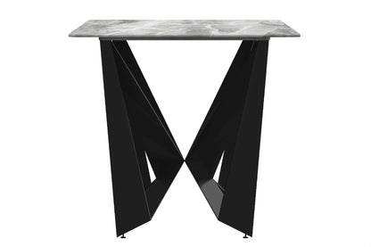 Nuvor Dining Table with Rectangular Sintered Stone/Glass Tabletop and Steel Legs - Elax Furniture