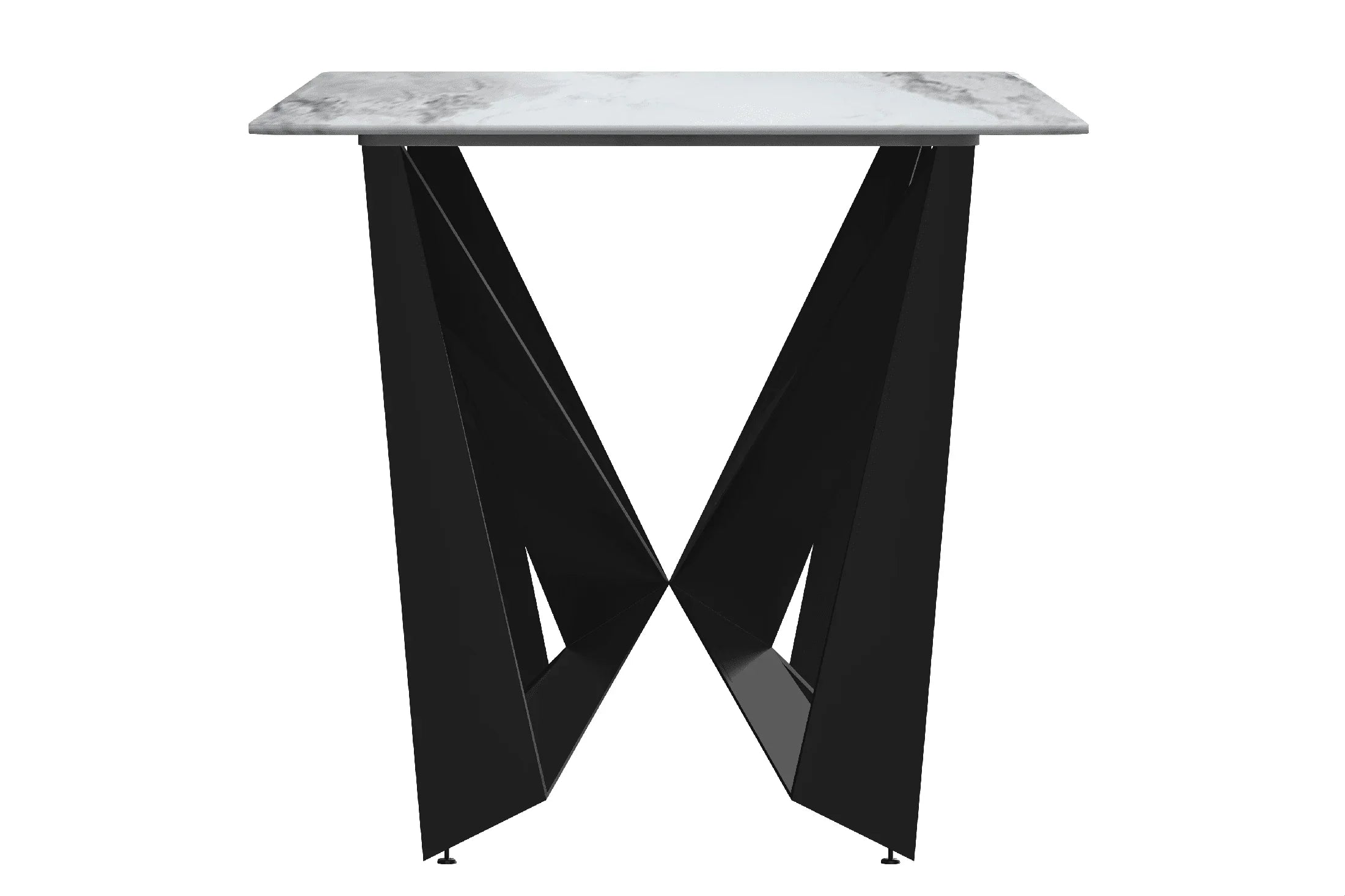 Nuvor Dining Table with Rectangular Sintered Stone/Glass Tabletop and Steel Legs - Elax Furniture