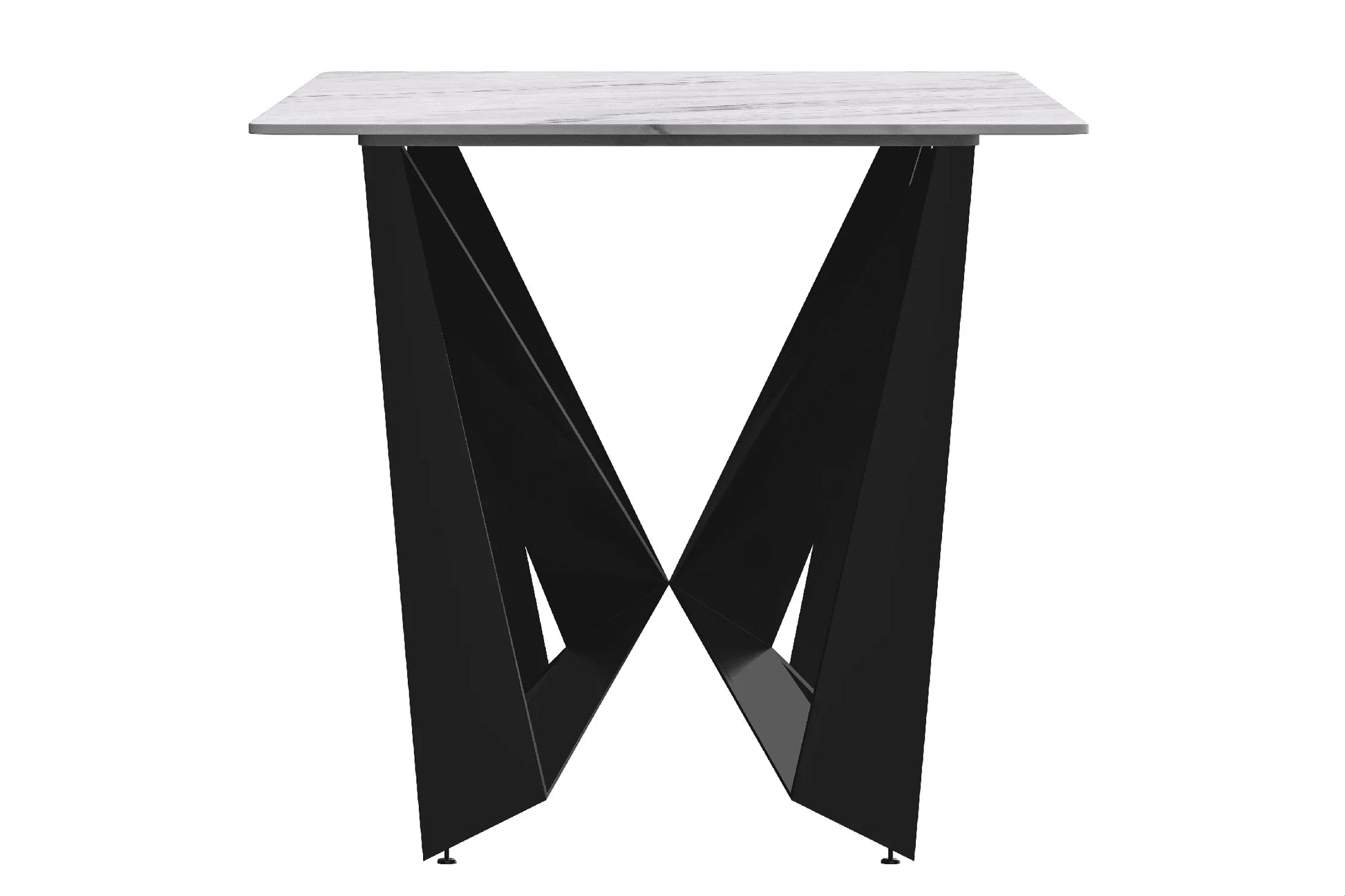 Nuvor Dining Table with Rectangular Sintered Stone/Glass Tabletop and Steel Legs - Elax Furniture