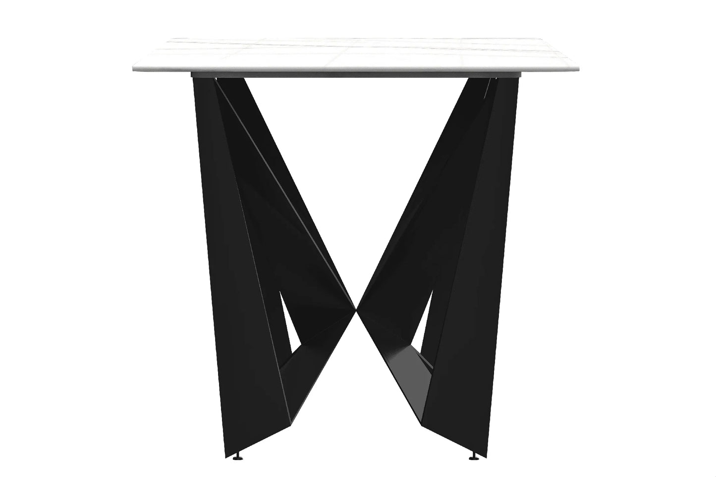 Nuvor Dining Table with Rectangular Sintered Stone/Glass Tabletop and Steel Legs - Elax Furniture