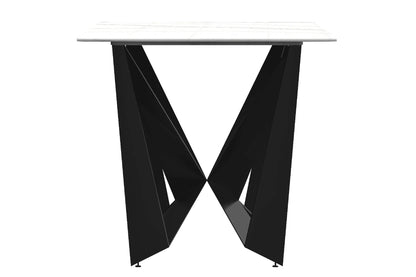Nuvor Dining Table with Rectangular Sintered Stone/Glass Tabletop and Steel Legs - Elax Furniture