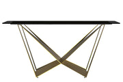 Nuvor Dining Table with Rectangular Sintered Stone/Glass Tabletop and Steel Legs - Elax Furniture