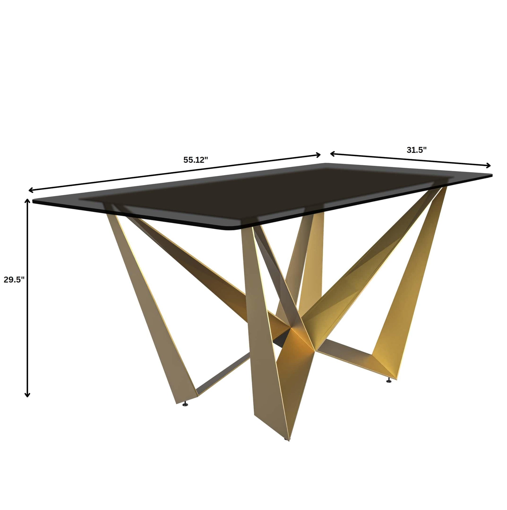 Nuvor Dining Table with Rectangular Sintered Stone/Glass Tabletop and Steel Legs - Elax Furniture