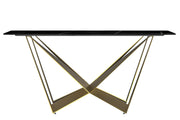 Nuvor Dining Table with Rectangular Sintered Stone/Glass Tabletop and Steel Legs - Elax Furniture