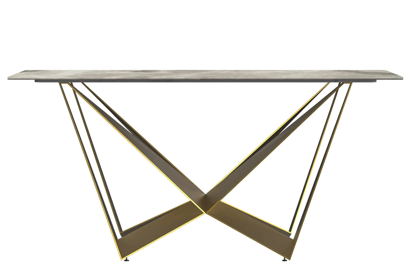 Nuvor Dining Table with Rectangular Sintered Stone/Glass Tabletop and Steel Legs - Elax Furniture