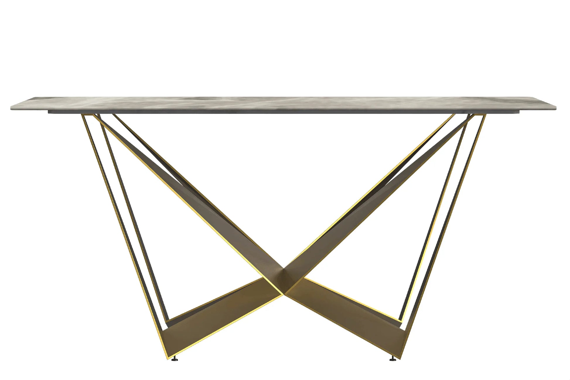 Nuvor Dining Table with Rectangular Sintered Stone/Glass Tabletop and Steel Legs - Elax Furniture