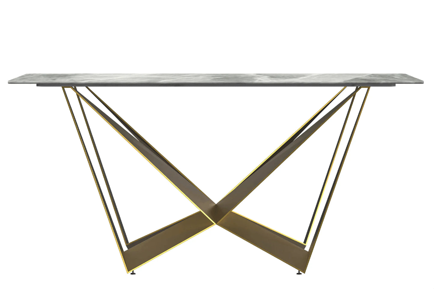 Nuvor Dining Table with Rectangular Sintered Stone/Glass Tabletop and Steel Legs - Elax Furniture