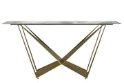 Nuvor Dining Table with Rectangular Sintered Stone/Glass Tabletop and Steel Legs - Elax Furniture