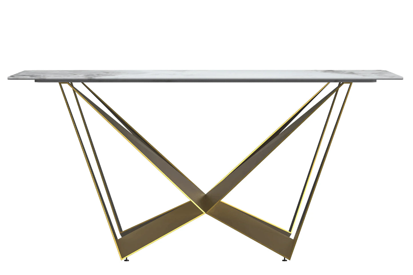 Nuvor Dining Table with Rectangular Sintered Stone/Glass Tabletop and Steel Legs - Elax Furniture