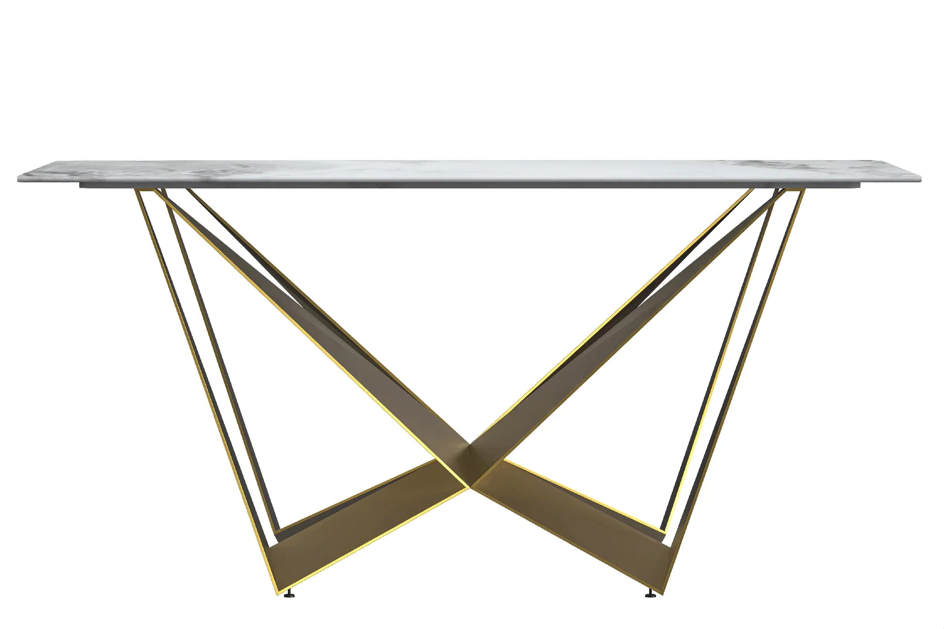 Nuvor Dining Table with Rectangular Sintered Stone/Glass Tabletop and Steel Legs - Elax Furniture