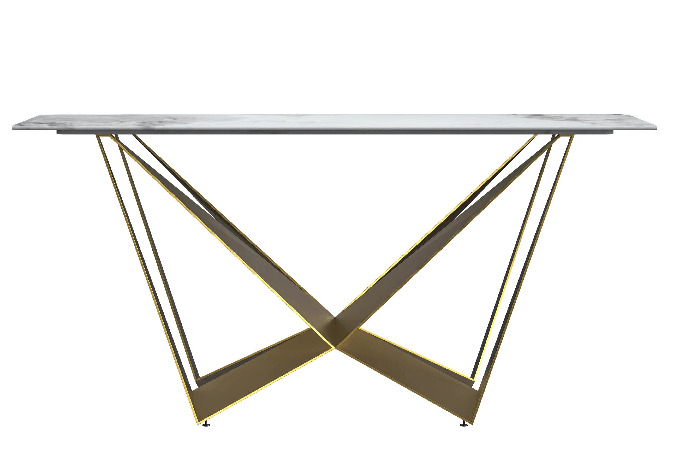 Nuvor Dining Table with Rectangular Sintered Stone/Glass Tabletop and Steel Legs - Elax Furniture